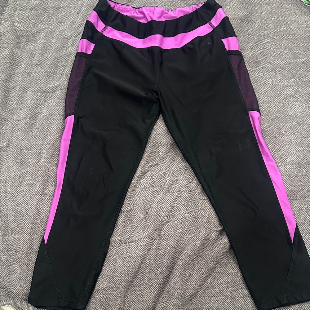 Black and Purple Athletic Leggings
